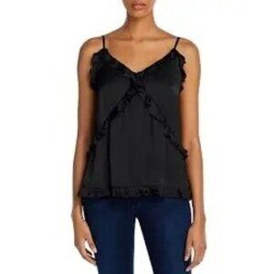 Rebecca Minkoff Black Sasha Ruffled Camisole Top